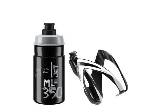 Elite Kit CEO Korb Black Glossy + JET Flasche 350 ml Clear/Grau Logo