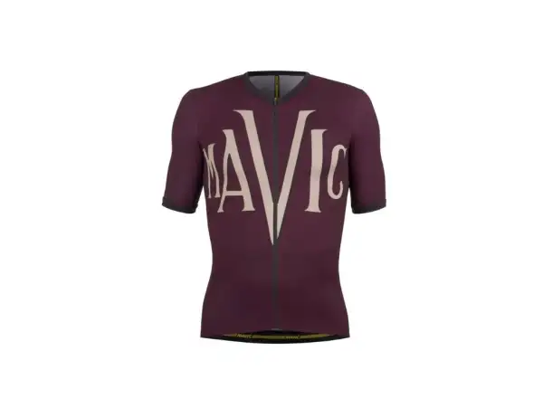 Mavic Heritage Herrentrikot mit kurzem Ärmel Aubergine Schwarz