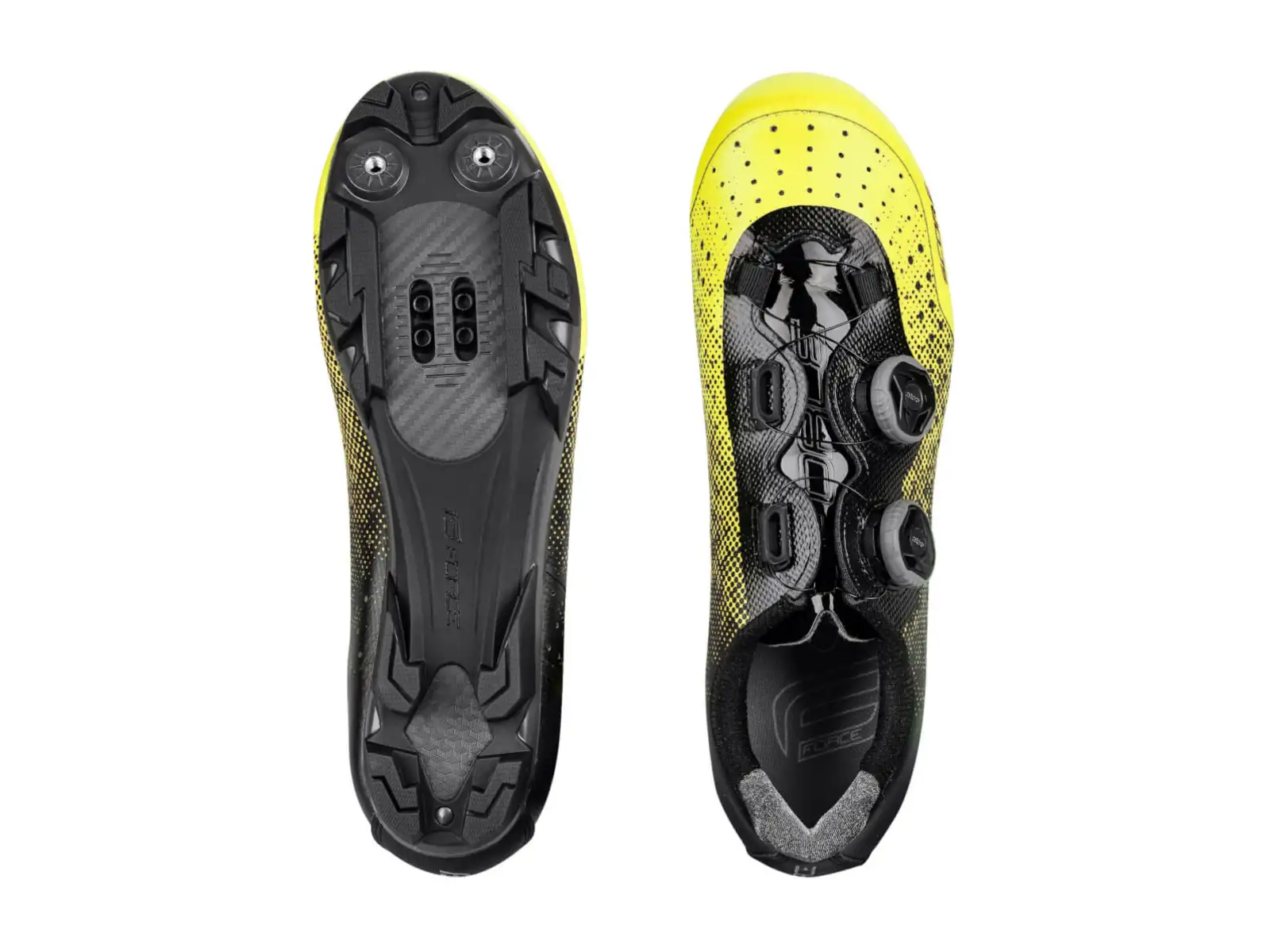 Force Score MTB Herren-Mountainbike-Schuhe in fluoreszierendem Gelb/Schwarz