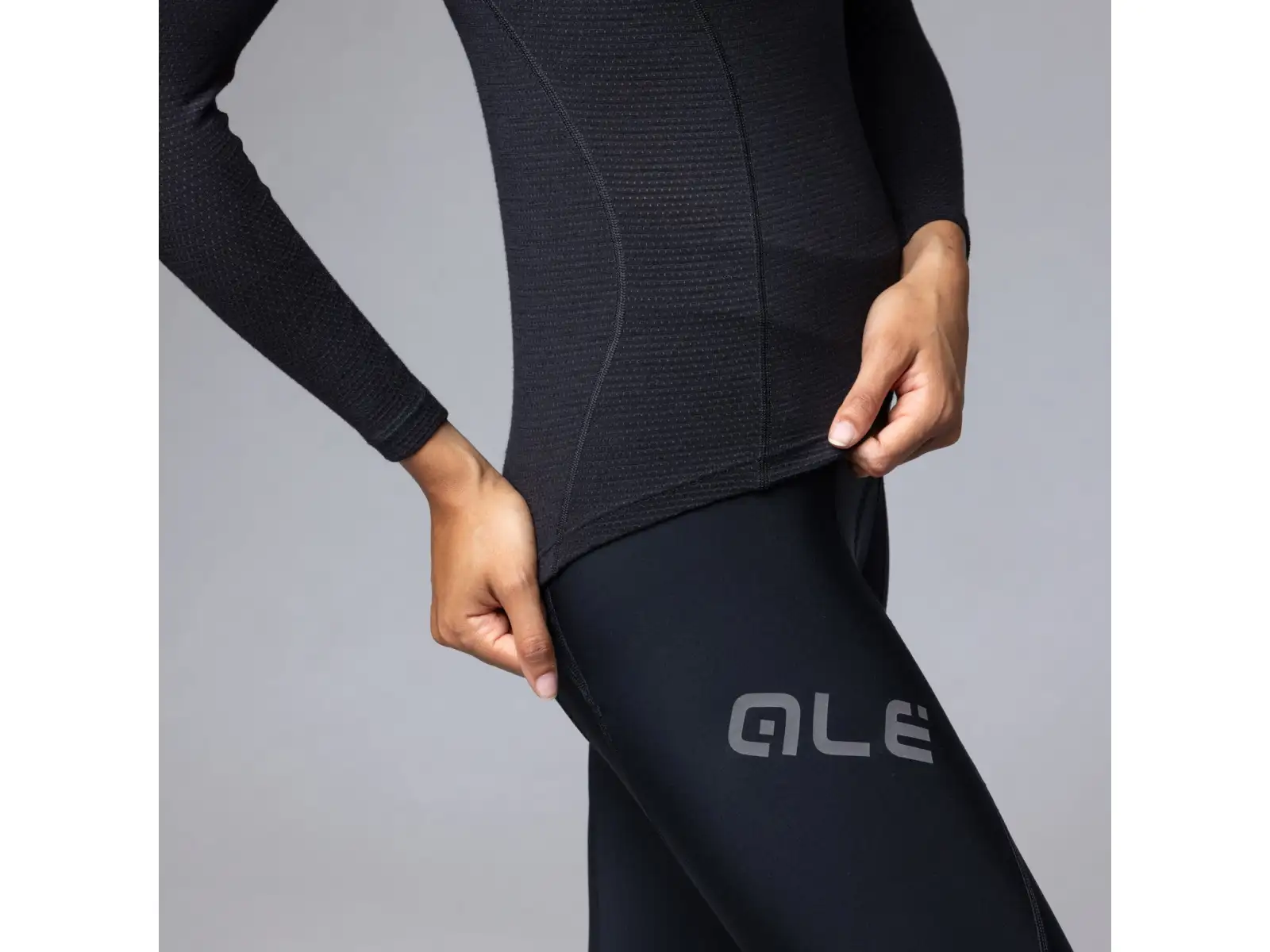 Alé Intimo Merino Damen Unterhemd Langarm Black