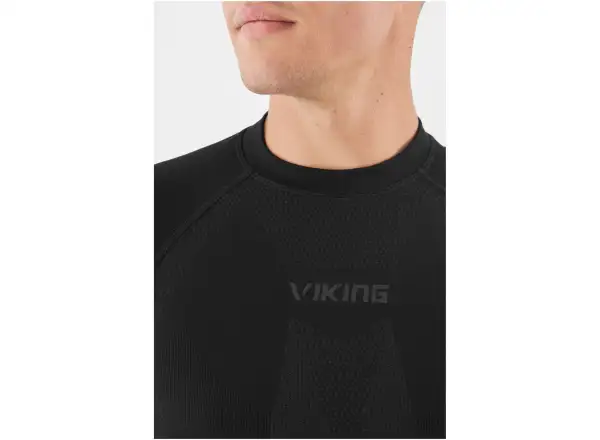 Viking Eiger Herren Langarm-Unterhemd Schwarz