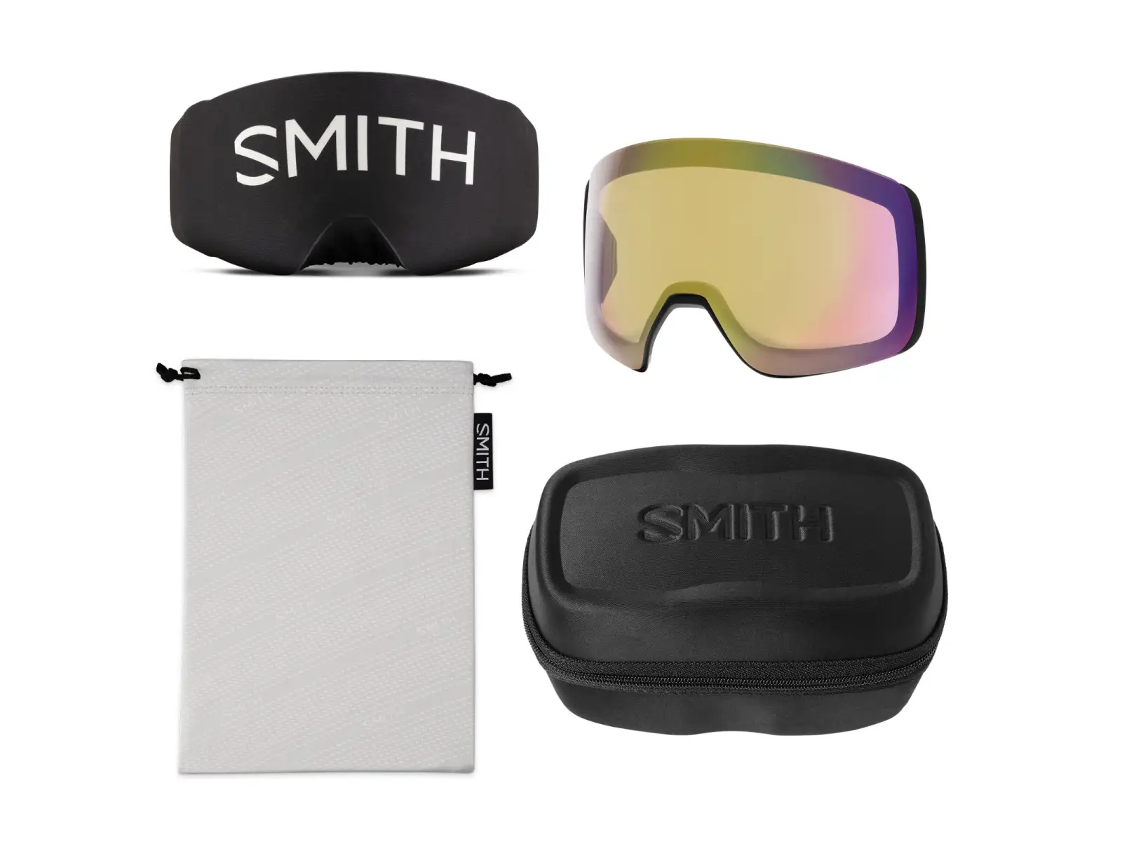 Smith 4D Mag XL Skibrille Black / ChromaPop Sun Red Mirror (2 Gläser)