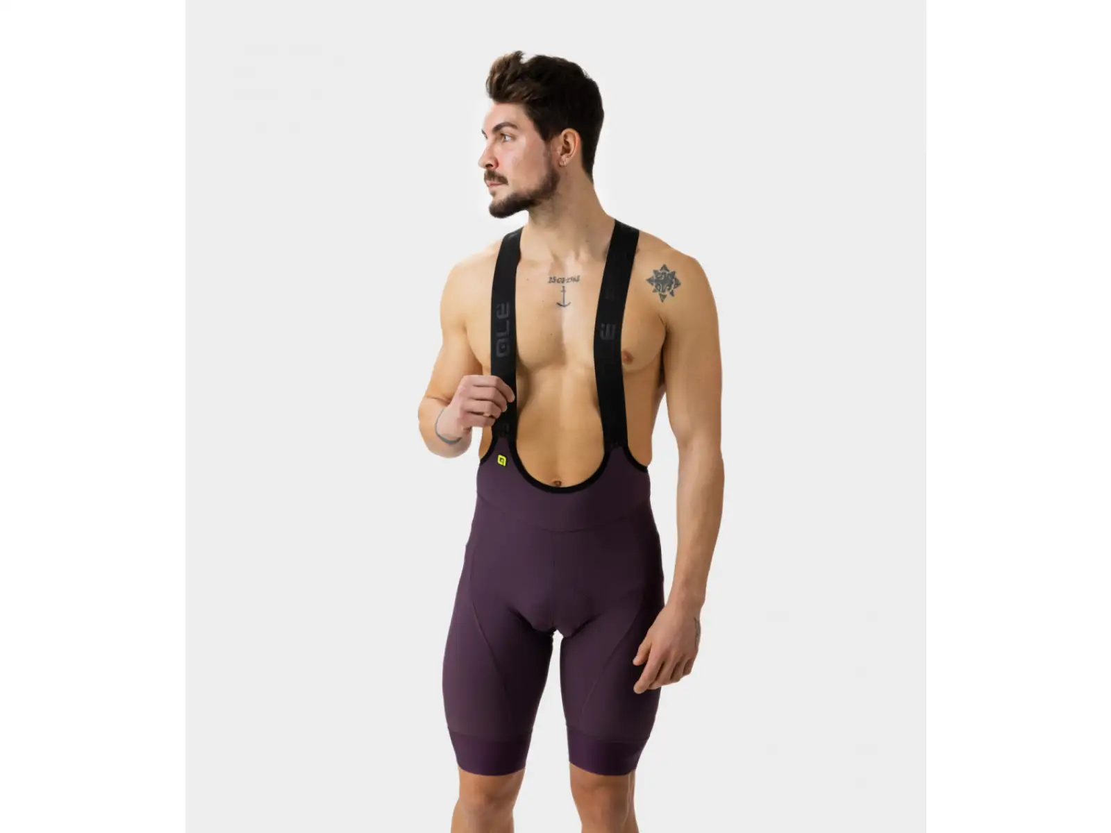 Alé PR-E Magic Colour Herren-Bermudashorts mit Latz und Polsterung Bordeaux