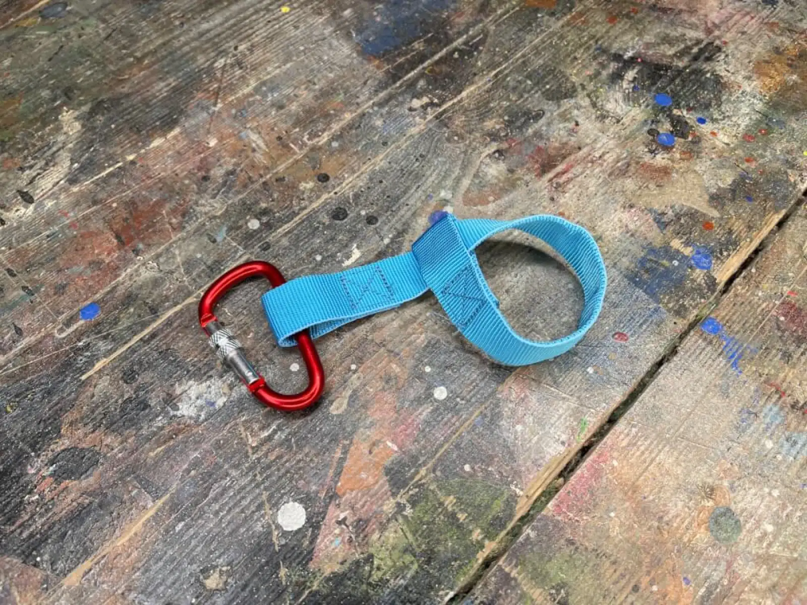 Zugseil Premium Umhängeband mit Karabiner blau