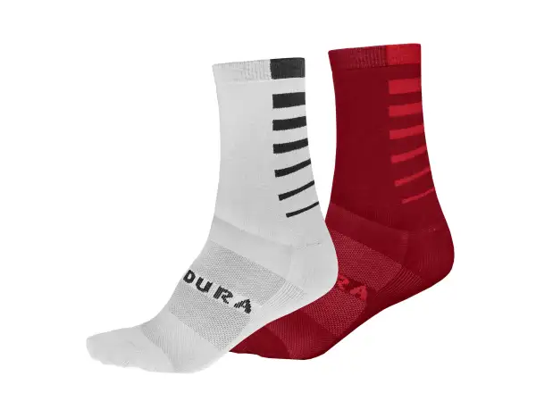 Endura Coolmax Streifensocken (2 Paar pro Packung) rostrot