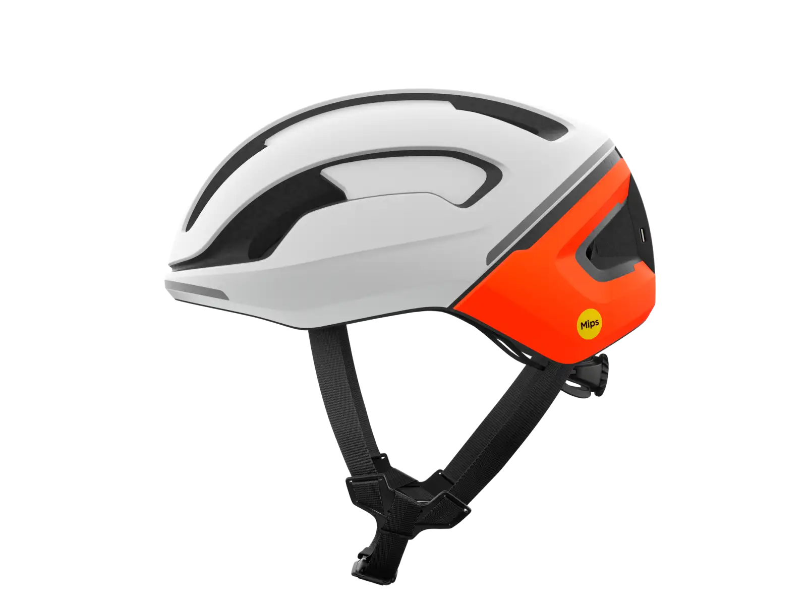 POC Omne Beacon MIPS Straßenhelm Hydrogen White/Fluorescent Orange Matt