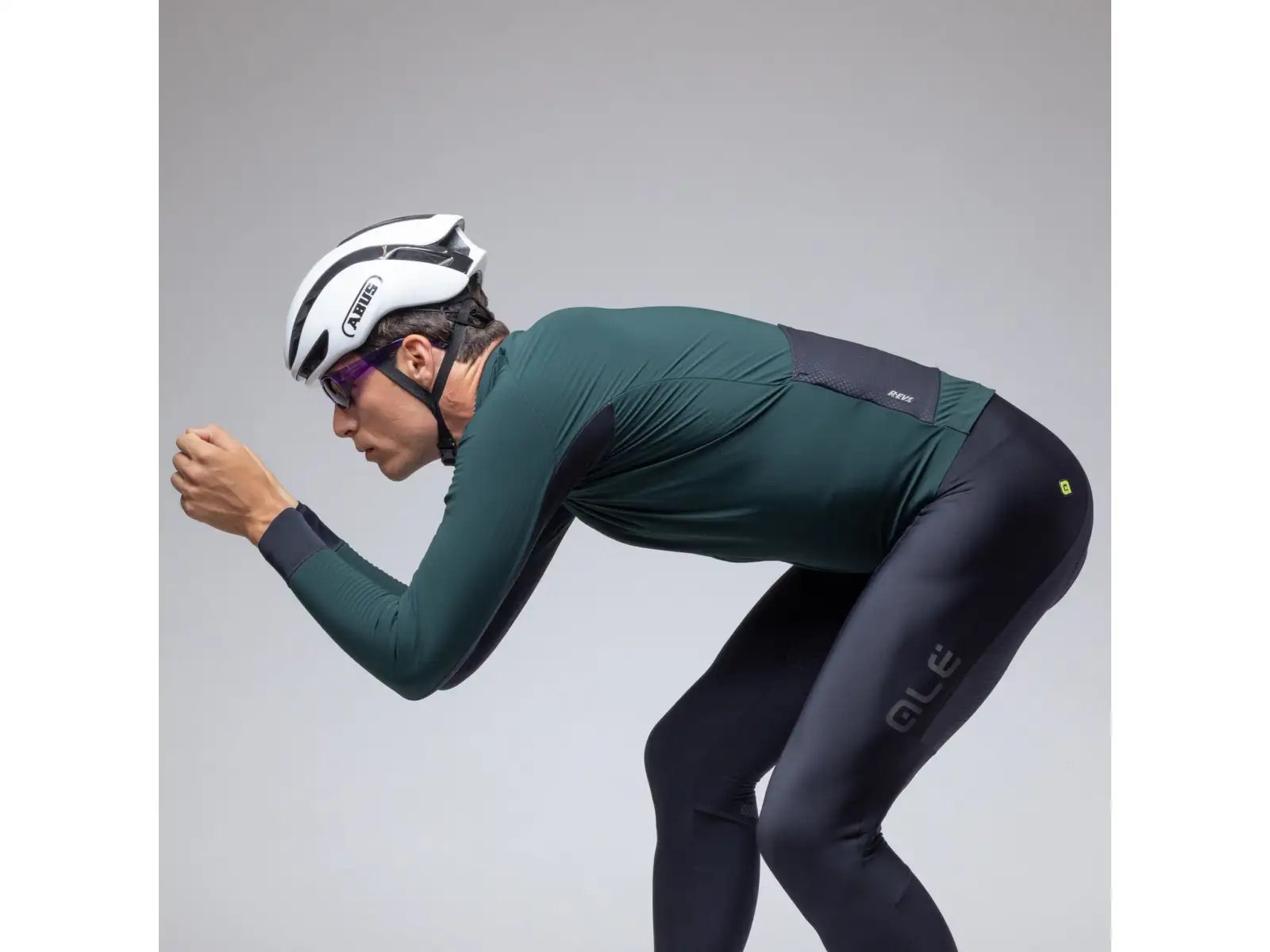 Alé R-EV1 Thermo Shield Herren Winter-Fahrradjacke Bottle Green