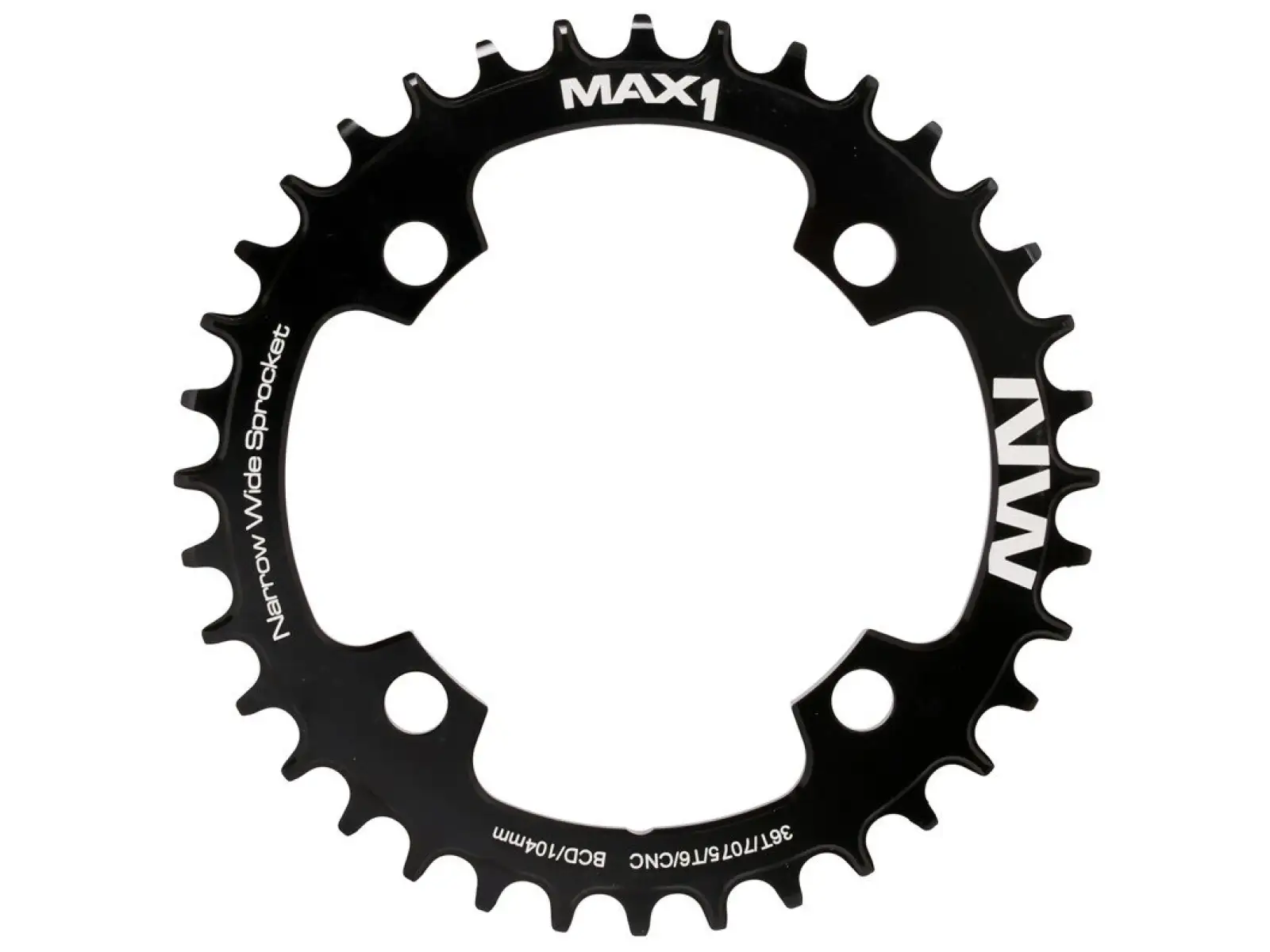 MAX1 Schmal-Breit-Kettenblatt BCD104, 36Z, schwarz