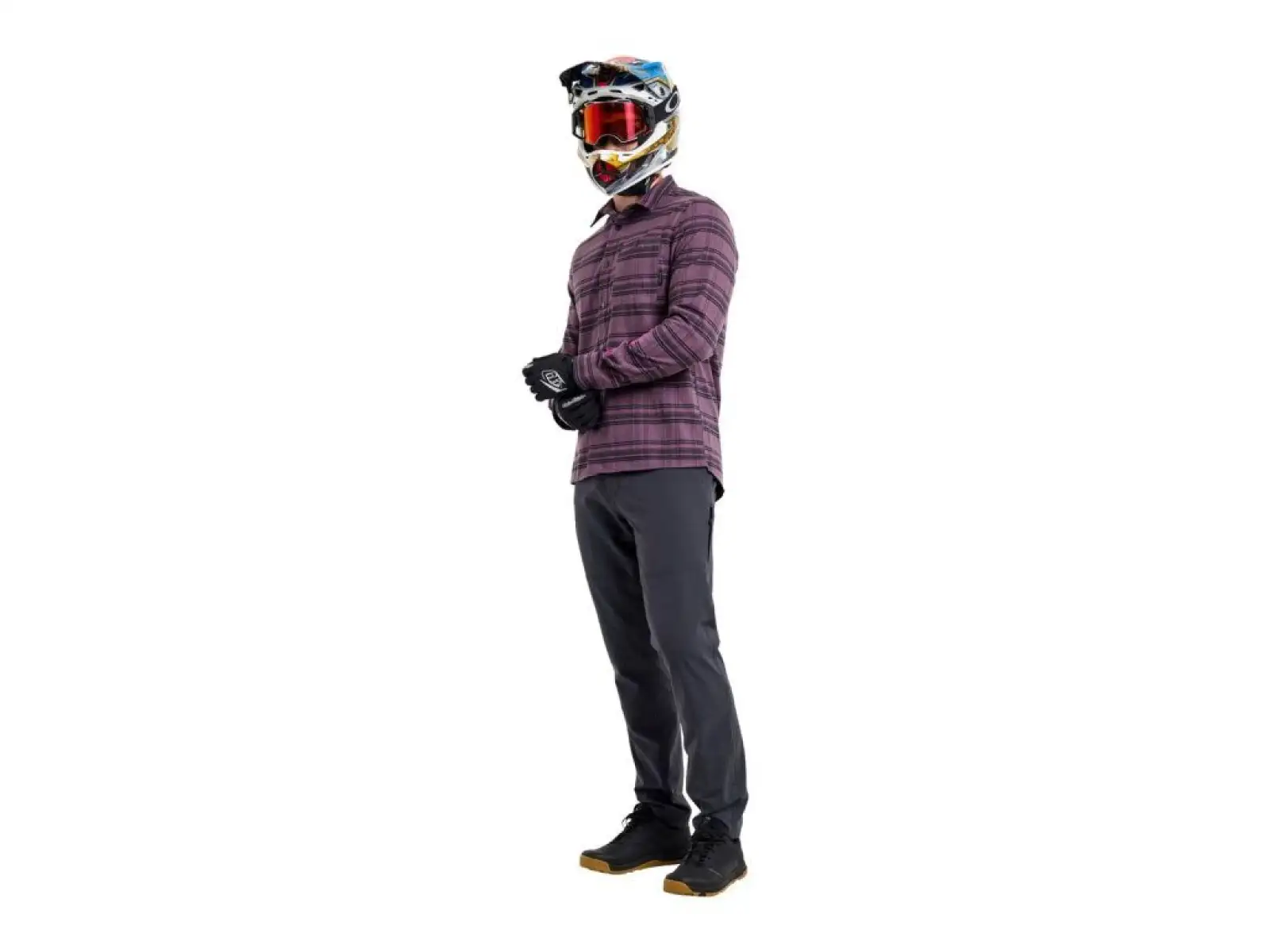 Troy Lee Designs Grind Flannel Herrenhemd Plaid Deep Purple