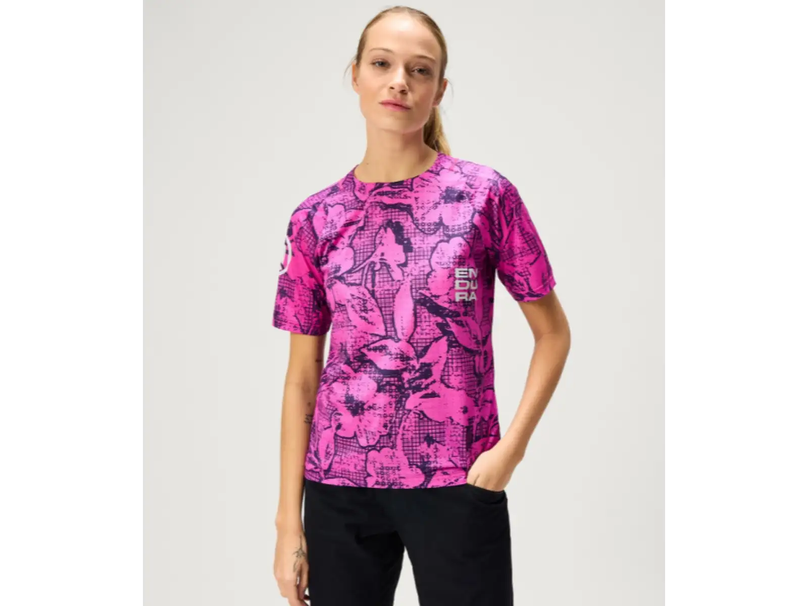 Endura LTD Grid Floral Damen-Trikot kurzarm Pink Pop