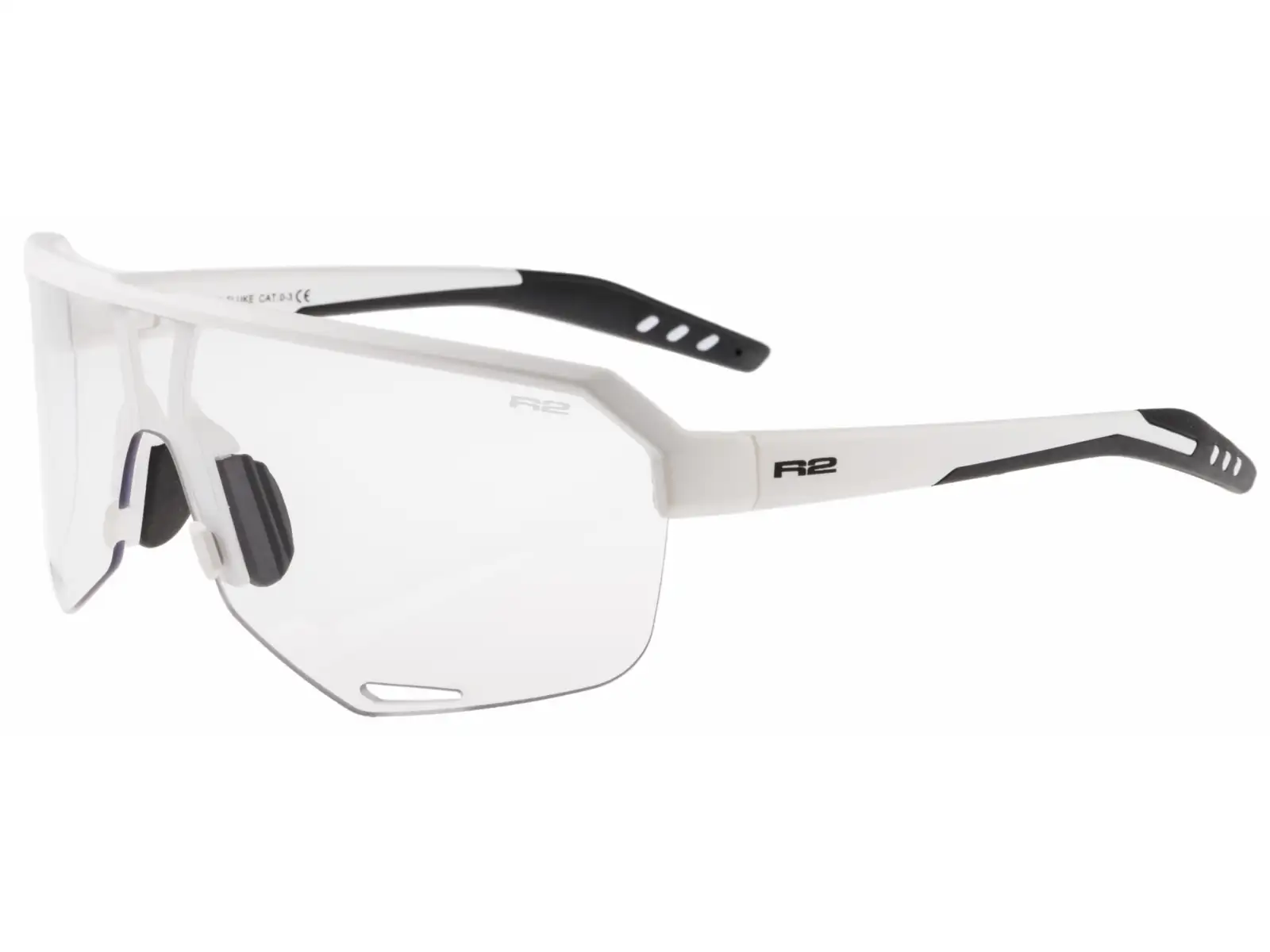 R2 Fluke Fahrradbrille weiß/fotocromatische Gläser