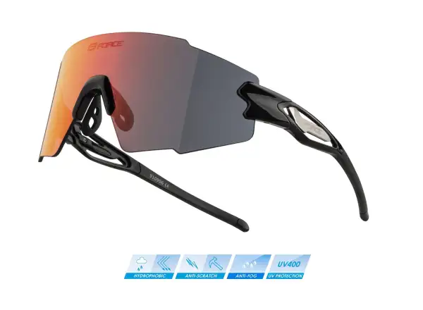 Force Mantra Fahrradbrille schwarz/rot verspiegelte Gläser