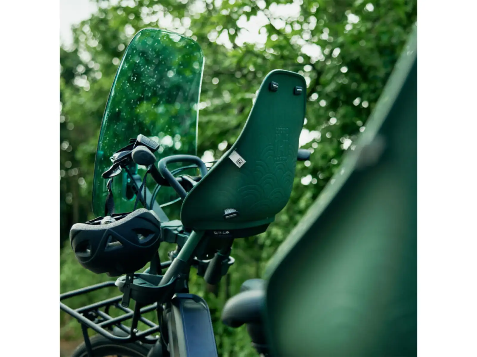 Urban Iki BIO Kindersitz vorne mit Adapter für Vorbau Mosu Green/Bincho Black