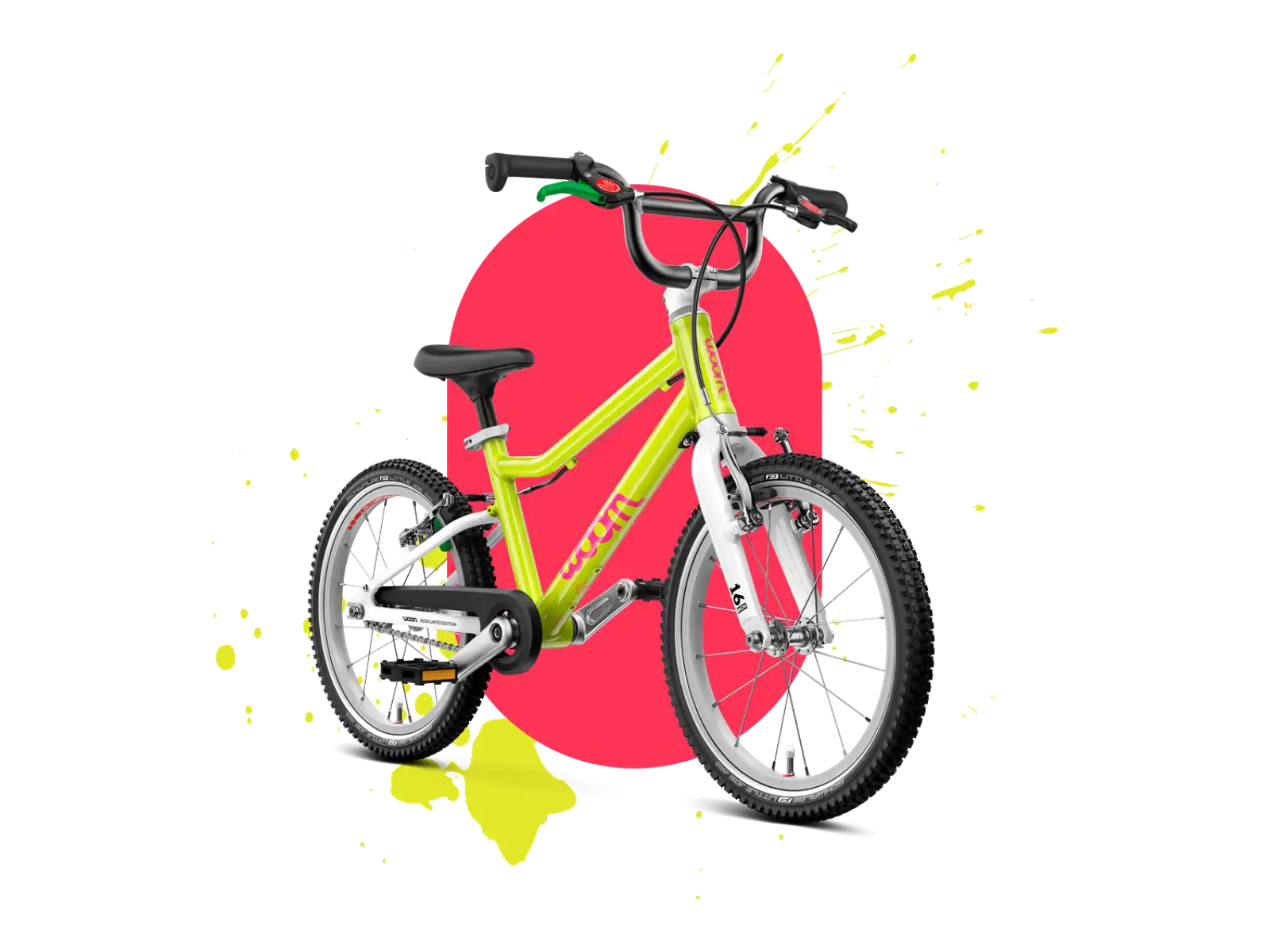 Woom GO 3 Automagic Kinderfahrrad neon lime