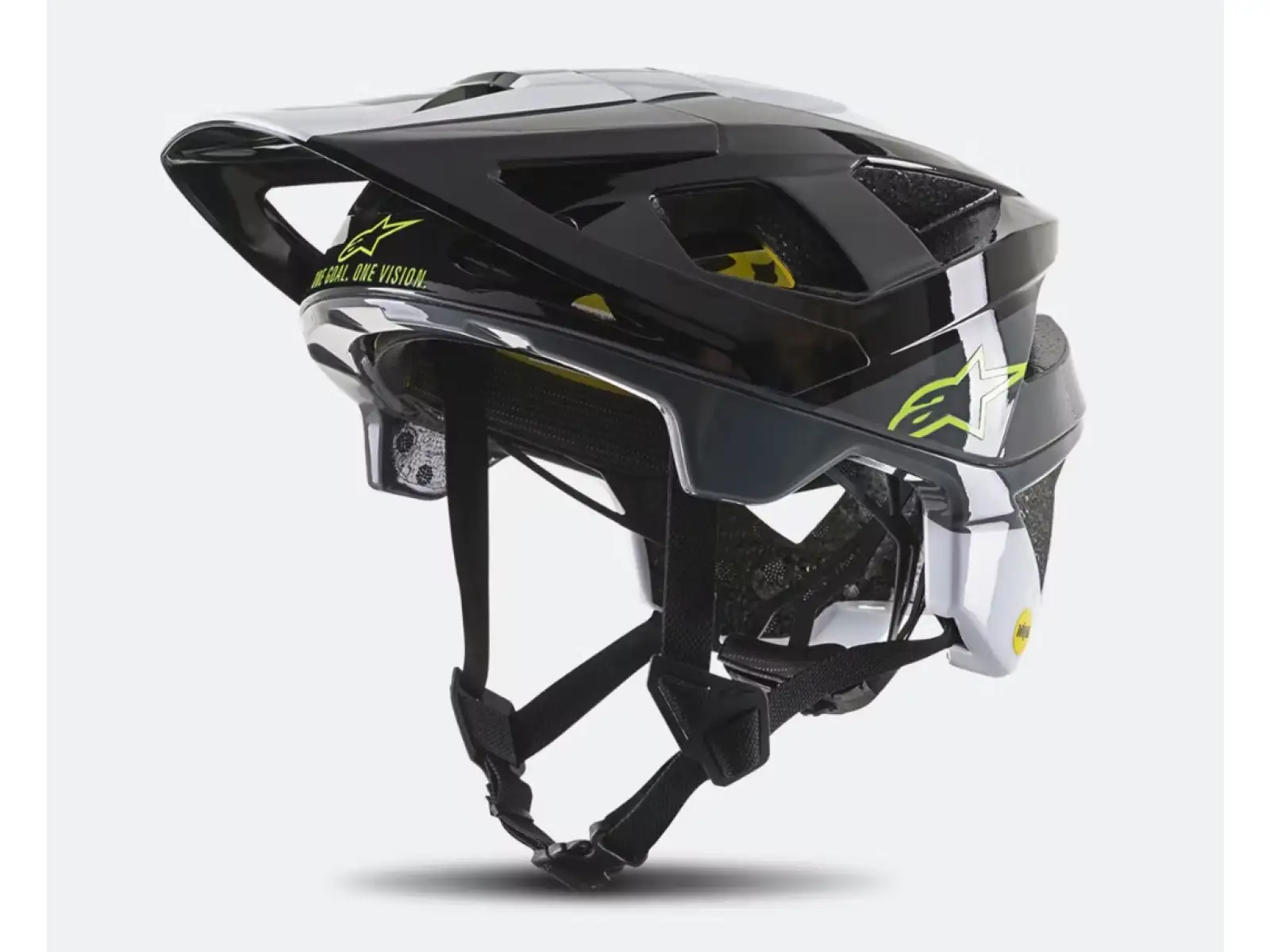 Alpinestars Vector Tech A1 Enduro Helm Schwarz/Weiß/Kühlgrau/Glänzend