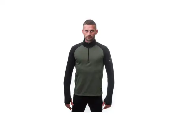 Sensor Coolmax Thermo Herrenpullover Olive Green/schwarz