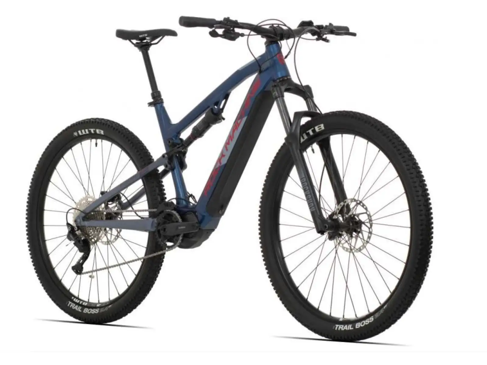 Rock Machine Blizzard INT e30-29 Matt Metallic Blau/Rot, vollgefedertes Elektrofahrrad