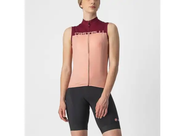 Castelli Velocissima Damenärmelloses Trikot in Blush/Bordeaux