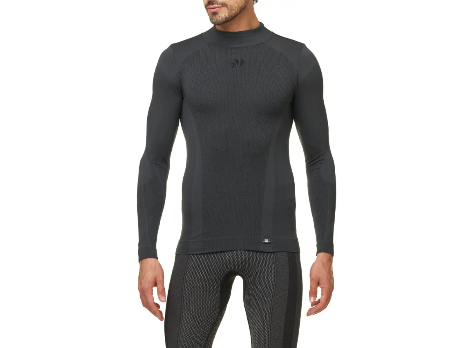 SIXS TS3 V2 Funktionsshirt mit langarm und Stehkragen grau/schwarz
