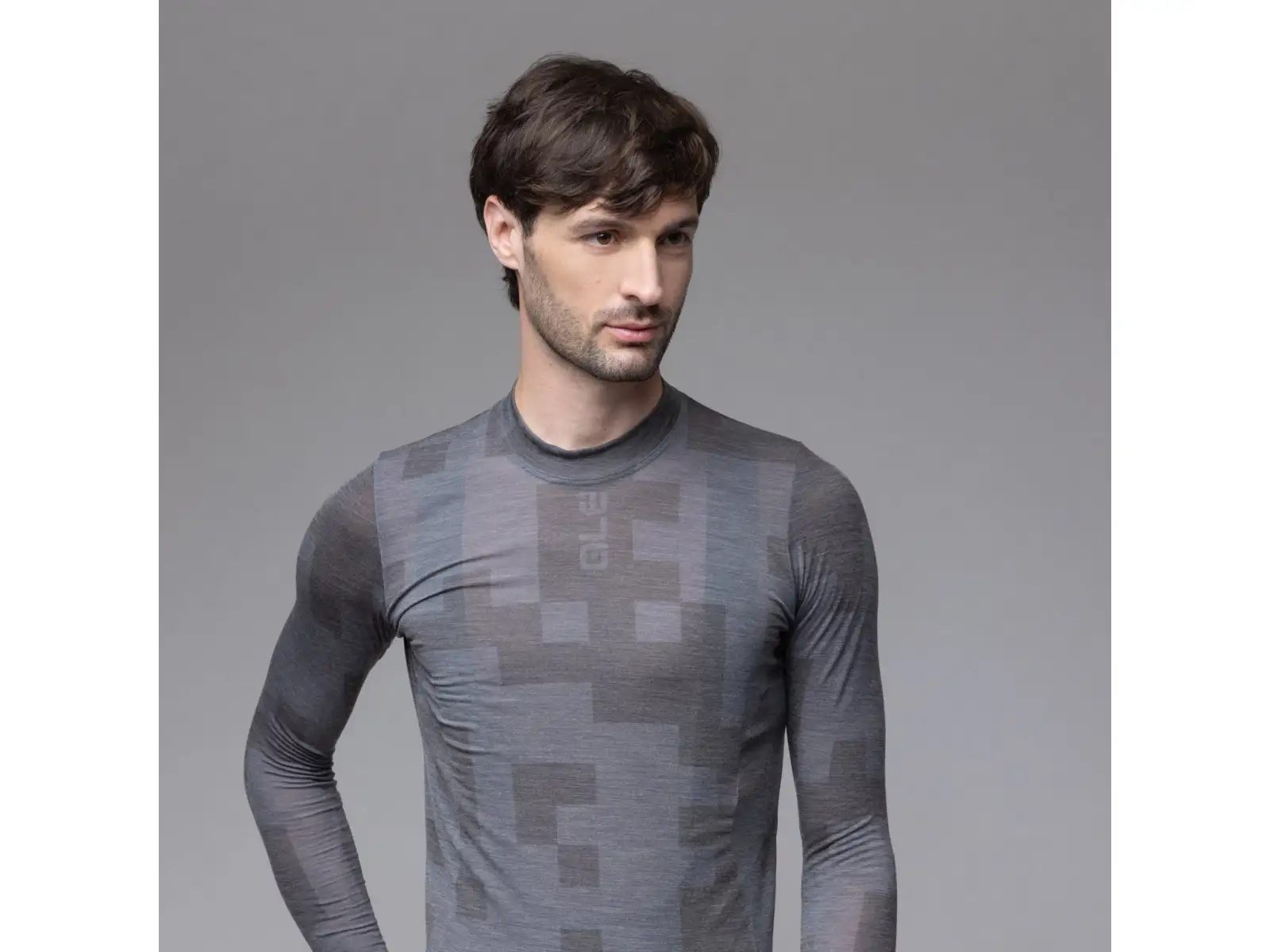 Alé Intimo Knitted Herren Unterhemd lange Ärmel Grey