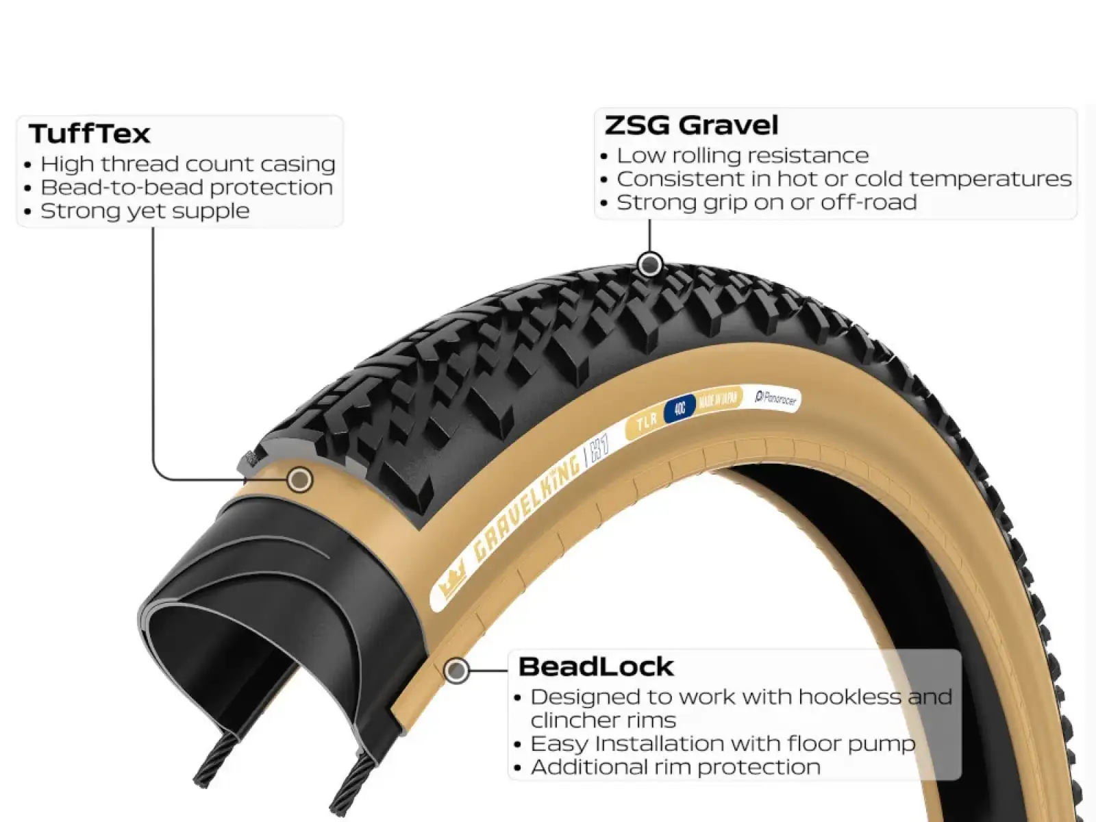 Panaracer GravelKing X1 Reifen - 700x45 Schwarz/Braun
