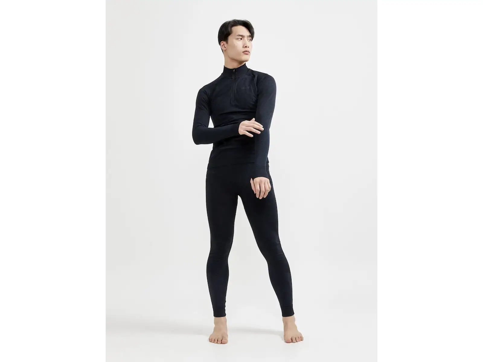 Craft Core Dry Active Comfort Zip Herren Langarmshirt Black