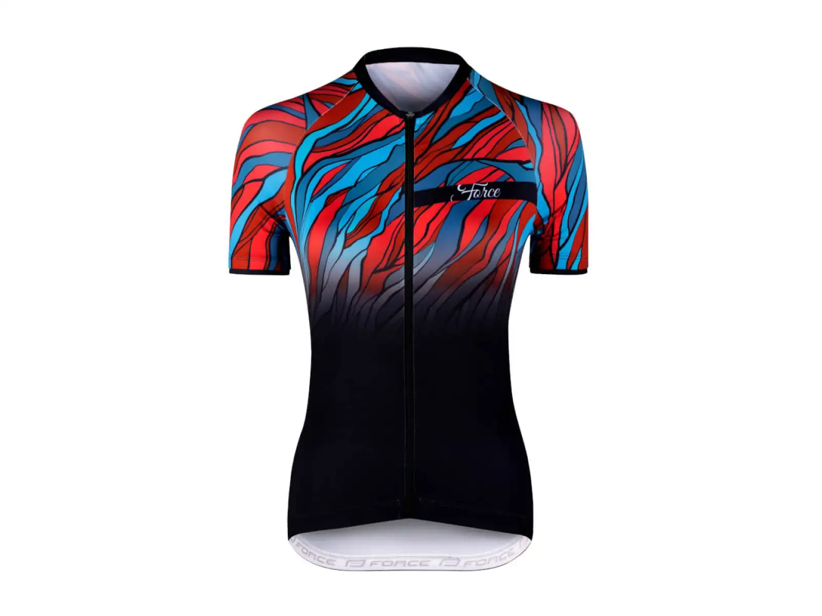 Force Life Lady Damen Kurzarmtrikot schwarz/petrol/rot