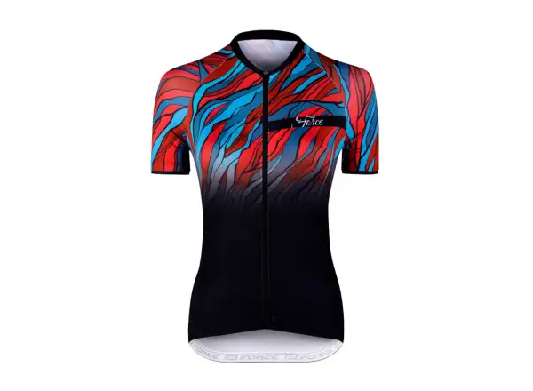 Force Life Lady Damen Kurzarmtrikot schwarz/petrol/rot