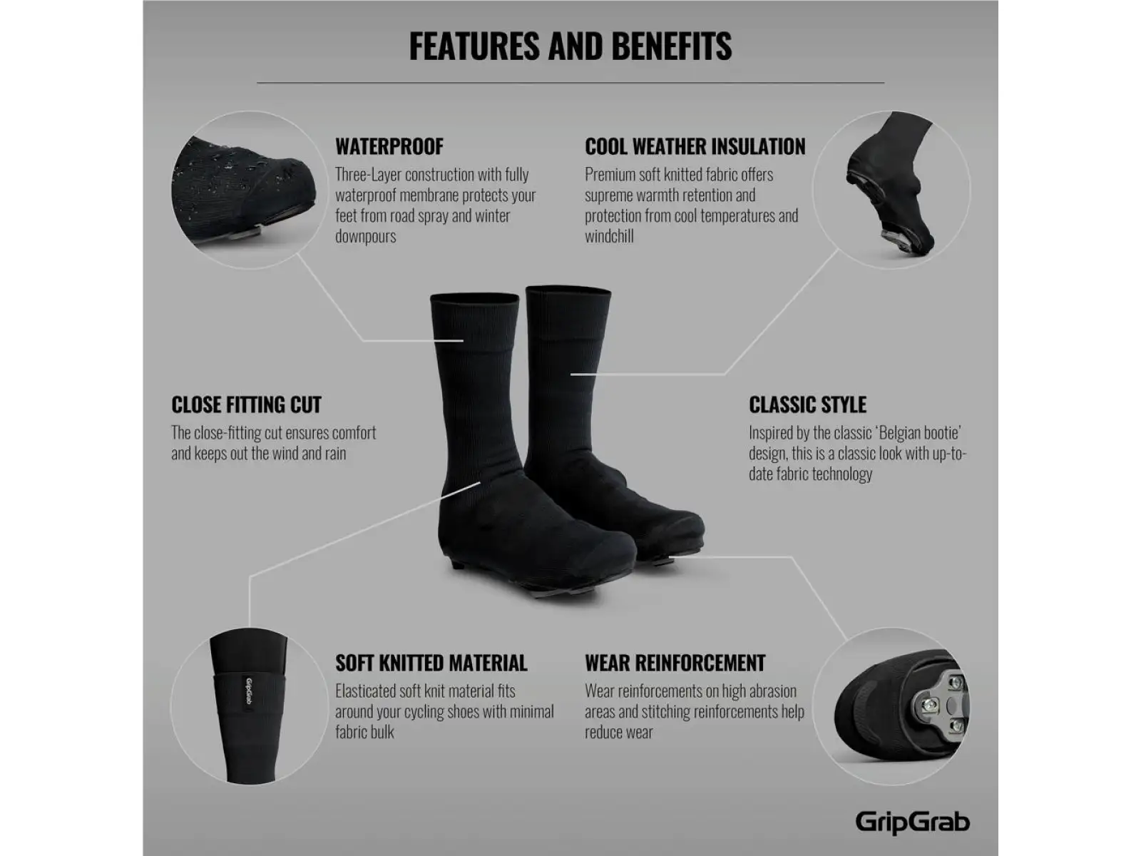 Grip Grab Flandrien Waterproof Rennradüberschuhe Gelb
