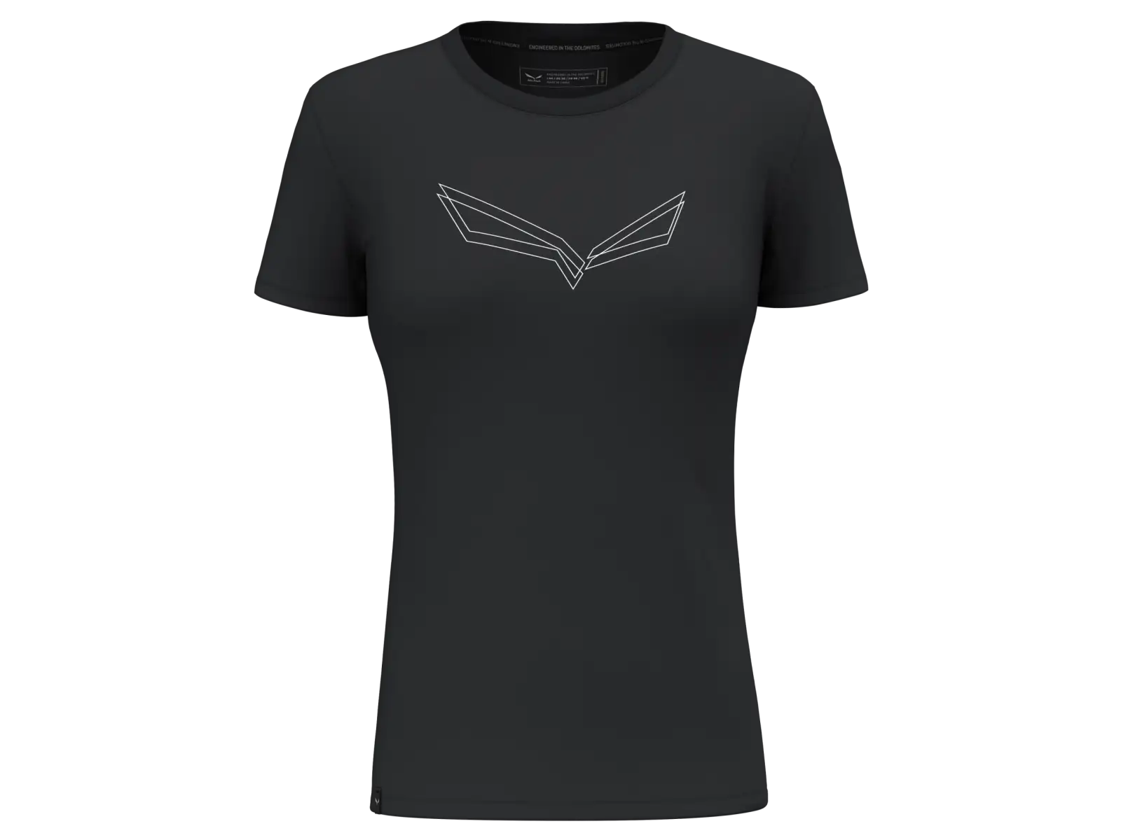 Salewa Pure Eagle Frame Dry Damen T-Shirt mit kurzen Ärmeln in Schwarz meliert