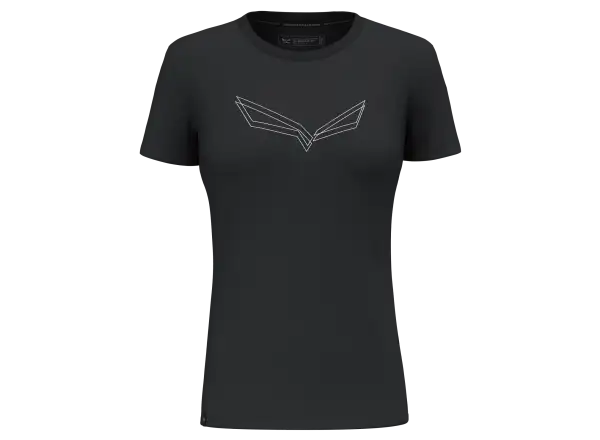 Salewa Pure Eagle Frame Dry Damen T-Shirt mit kurzen Ärmeln in Schwarz meliert