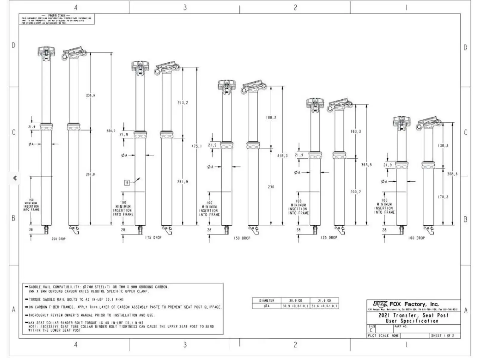 Fox Transfer2 Performance Elite Teleskop-Sattelstütze 31,6 mm / 200 mm InnenrequestCode assistant