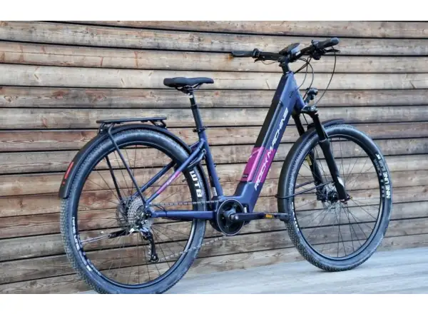 Rock Machine Storm INT e90-29 Damen-Touringrad in mattem Blau/Silber/Rosa Elektrofahrrad
