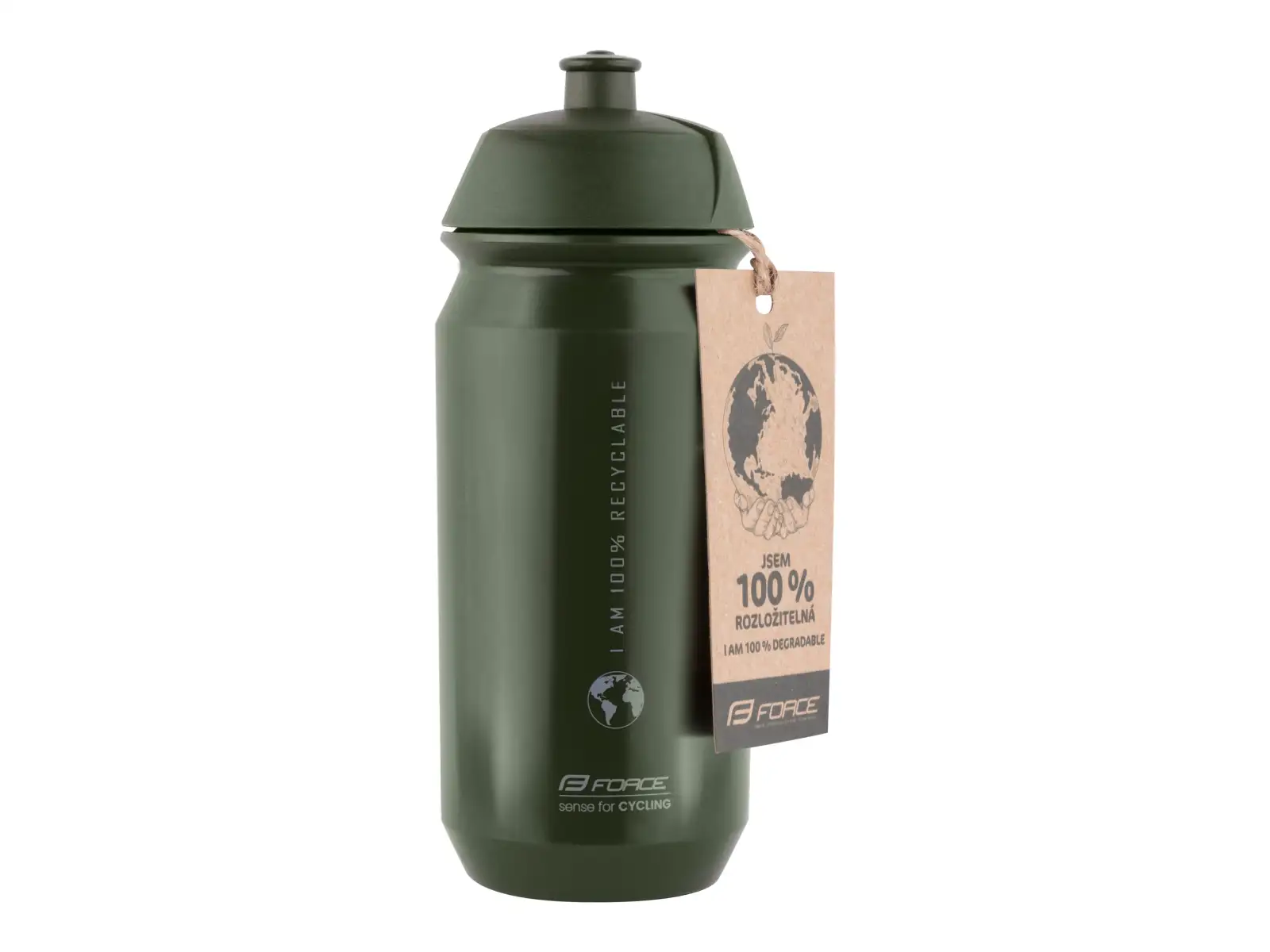 Force Bio Earth Fahrradflasche 500 ml grün/grau