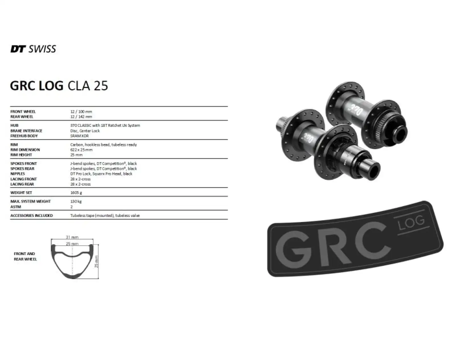 DT GRC LOG 25 Gravel Laufradsätze