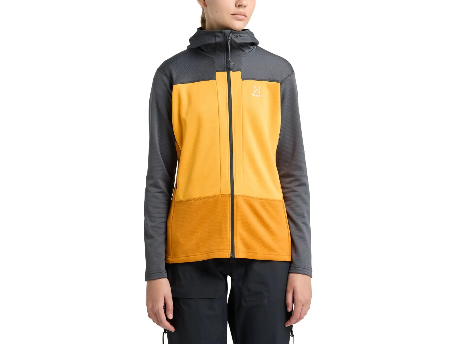 Haglöfs ROC Flash Mid Damenhoodie Magnetit/Sonnengelb