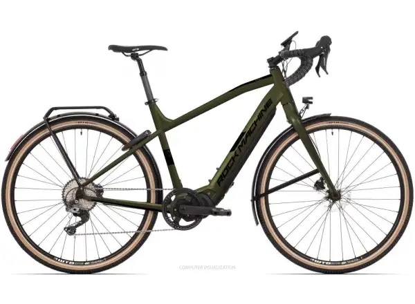 Rock Machine Gravelride e500 Schotter e-Bike Matte Khaki/Schwarz DEMO