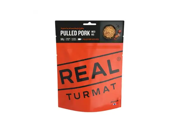 Real Turmat dehydriertes Mahlzeit Gezupftes Schweinefleisch mit Reis
