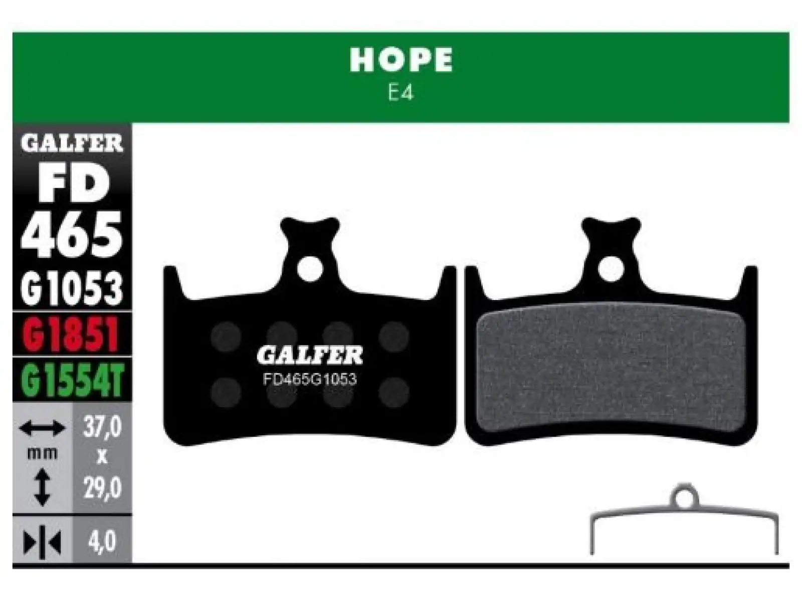 Galfer FD465 Standard G1053 Bremsbeläge für Hope