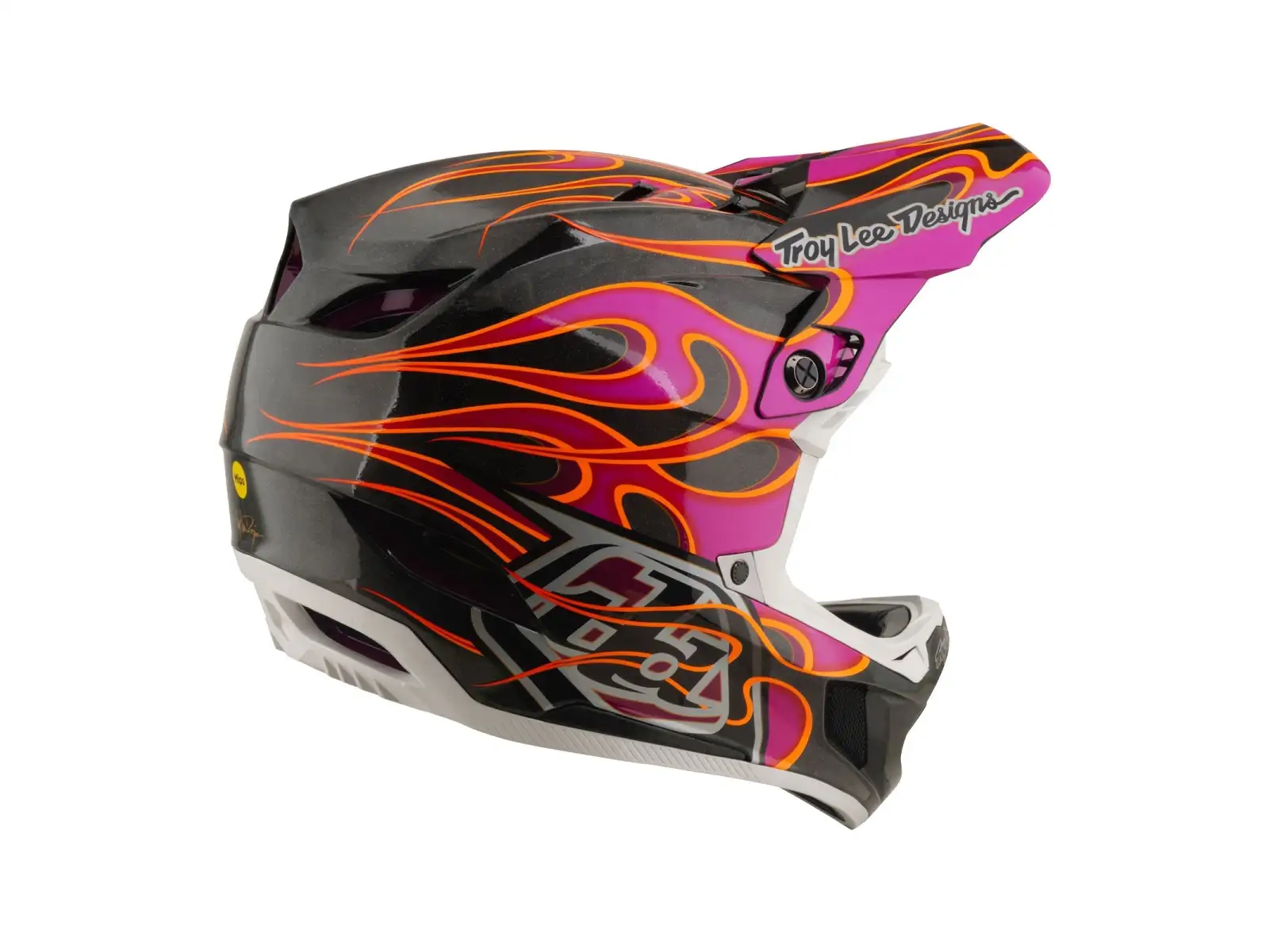 Troy Lee Designs D4 Carbon MIPS Helm Torched Carbn/Magenta