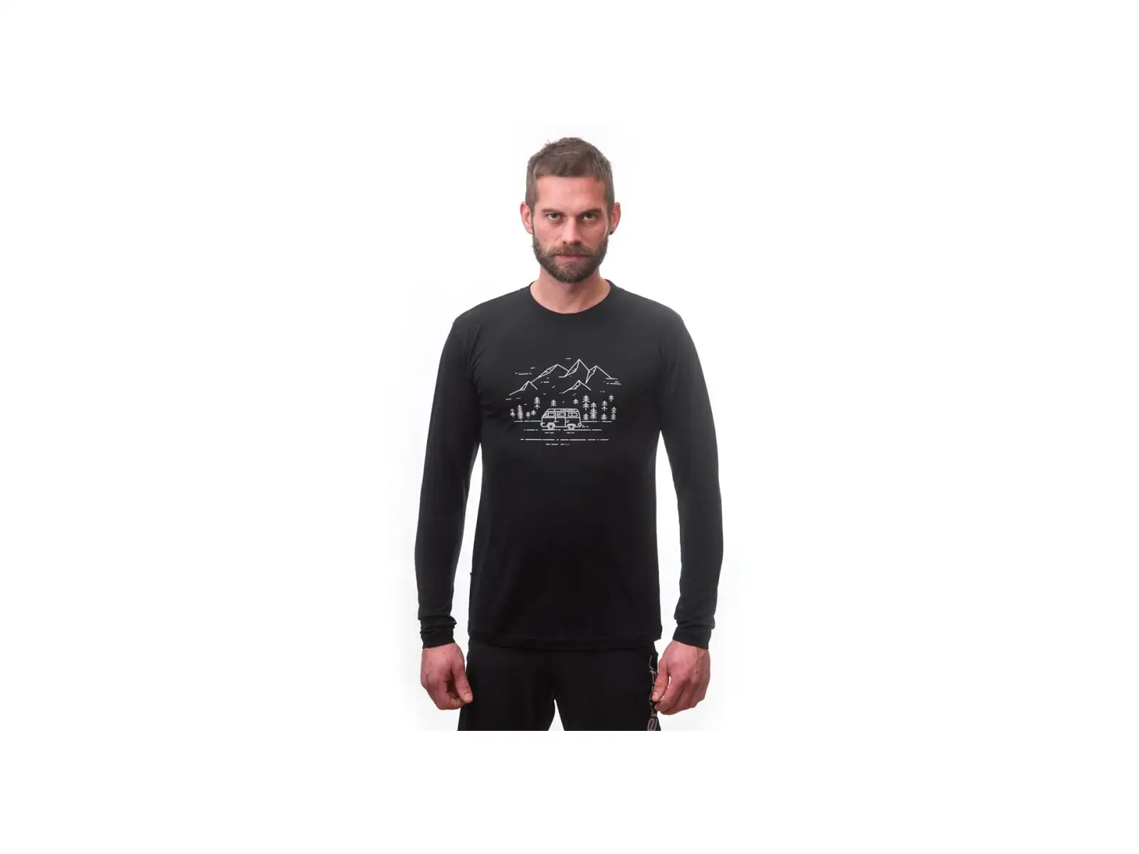 Sensor Merino Active PT Van Life Herren T-Shirt Langarm Schwarz