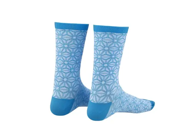 Supacaz Asanoha Damensocken Weiß/Neon Blau