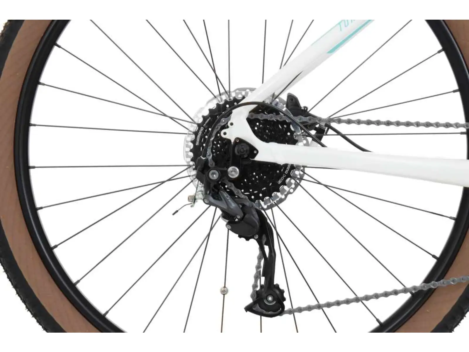 Rock Machine Torrent e30-29 Tiefeinstieg E-Mountainbike Gloss Weiß/Petrol/Neon Cyan