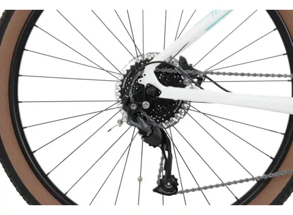Rock Machine Torrent e30-29 Tiefeinstieg E-Mountainbike Gloss Weiß/Petrol/Neon Cyan