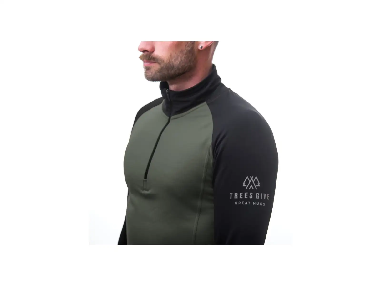 Sensor Coolmax Thermo Herrenpullover Olive Green/schwarz