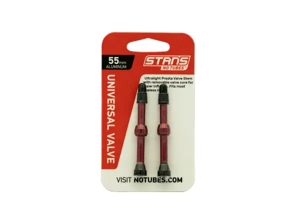 No Tubes Universal Tubeless Alu Ventile 55 mm - Paar rot