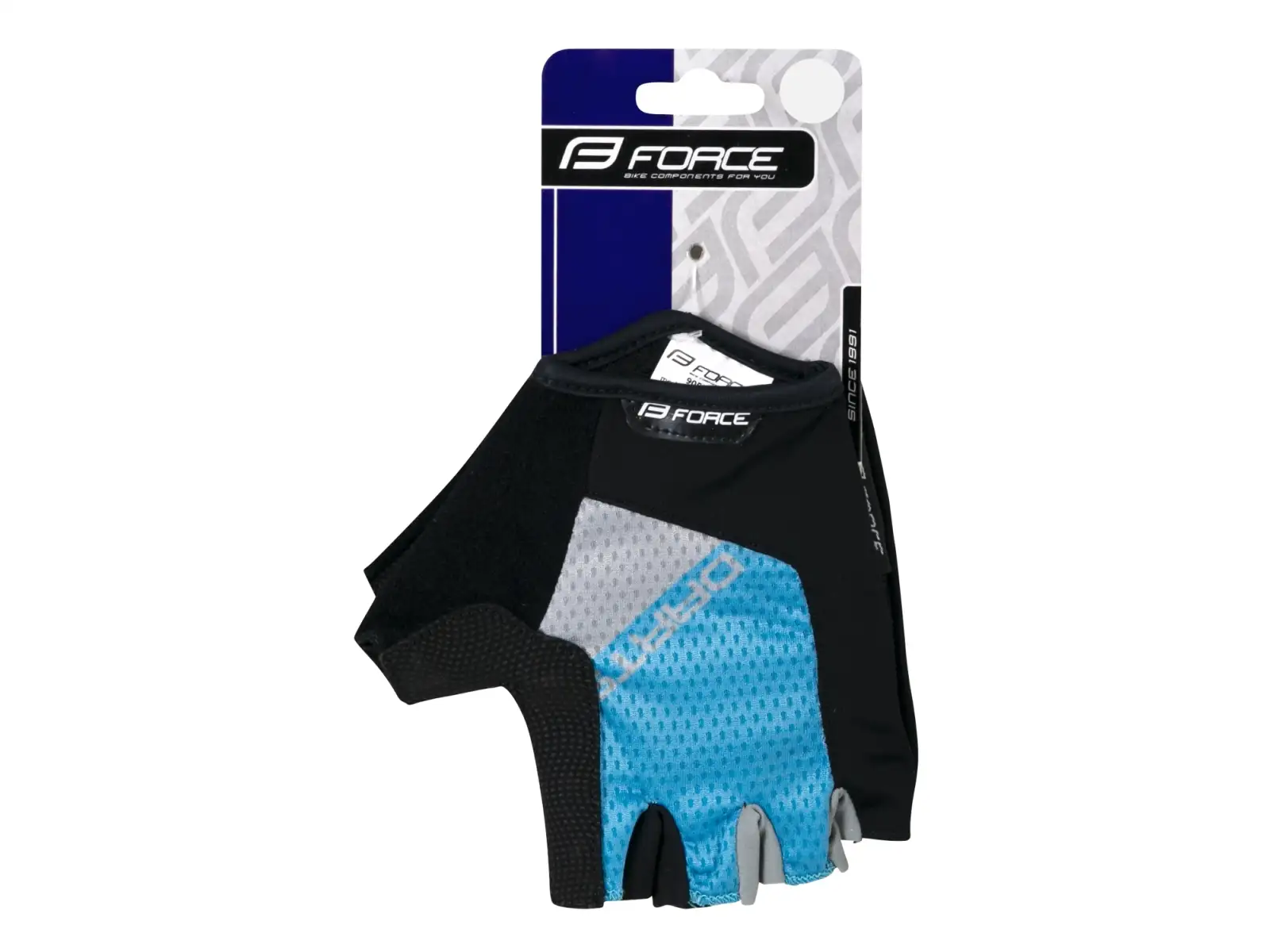 Force Darts Gel Handschuhe ohne Verschluss in Blau/Grau.