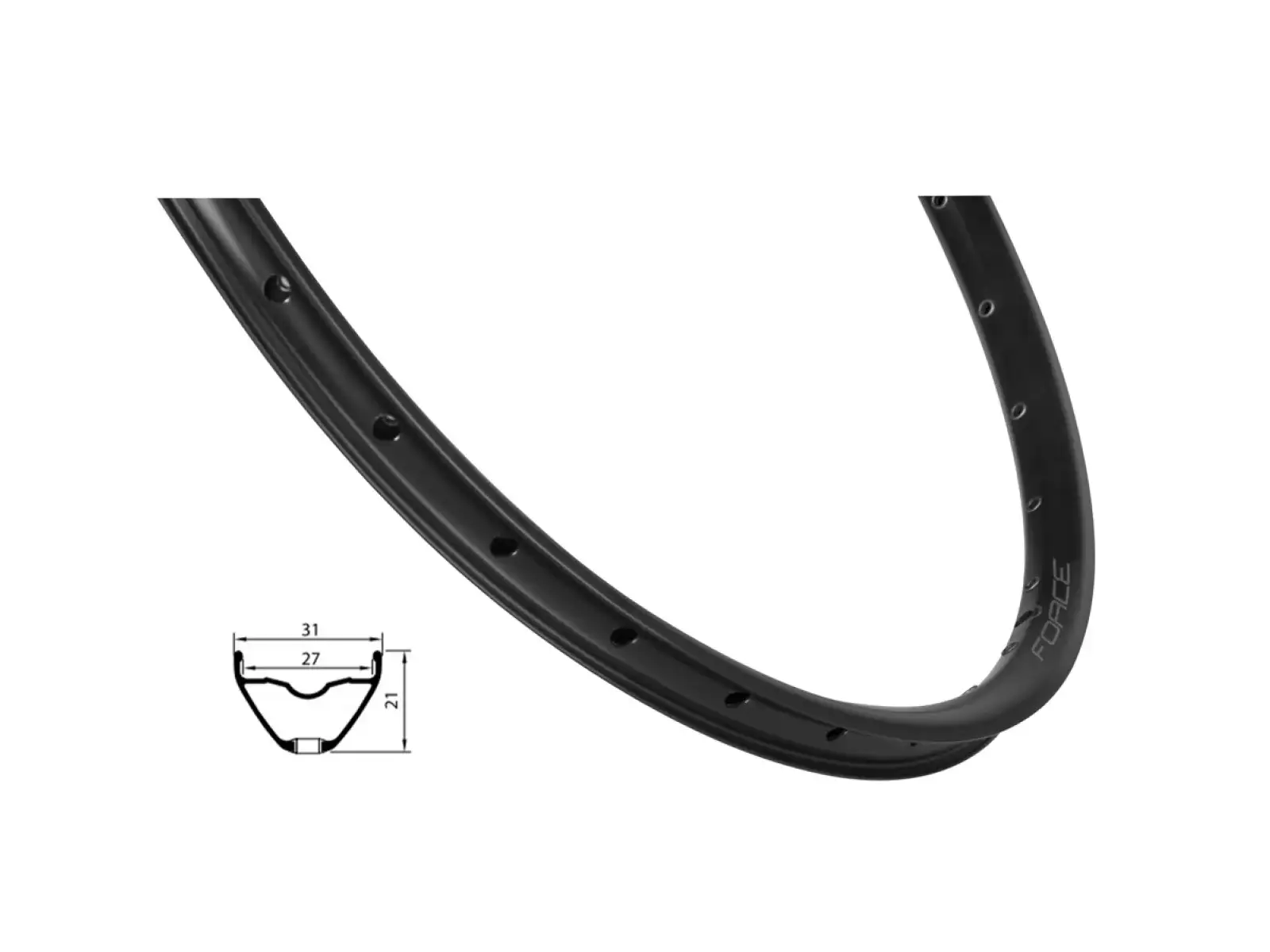 Force XC Disc Felge 584x27 28 Löcher schwarz