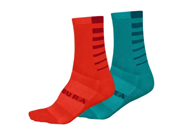 Endura Coolmax Stripe Damensocken (2 Paare pro Packung) blau pazifik Einheitsgröße