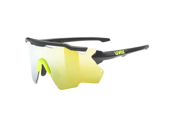 UVEX Sportstyle 228 Brille Black Lime Mat / Mirror Yellow (Kategorie 3)